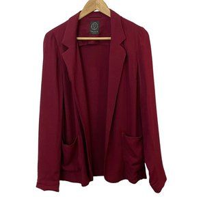 Talula Kent Blazer Womens 8 Burgundy Red Open Front Collared Casual Office EUC